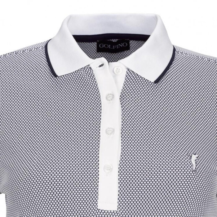images POLO BLEU MARINE THE MERCEDES 3/4 SLEEVE POLO (BUBBLE) – Image 2