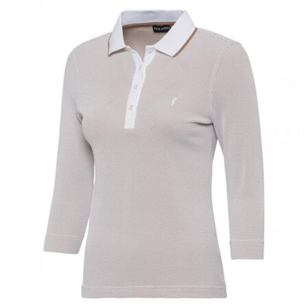 POLO BEIGE THE MERCEDES 3/4 SLEEVE POLO (BUBBLE)